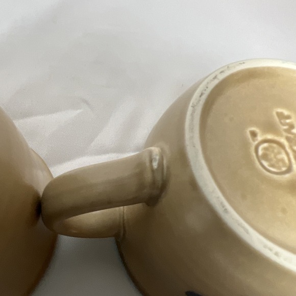 Set of 2 Pfaltzgraff Folk Art 289 Mugs – Vintage Blue Tan Stoneware Coffee Cups - Picture 5 of 5
